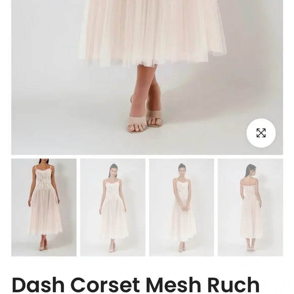 Chic Lace Cream Midi Dress - Picture 2 of 4